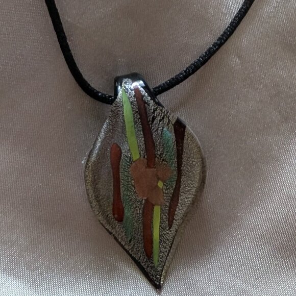 Art Glass Pendant Necklace/Mercy House Horn Halo earrings - Picture 13 of 13